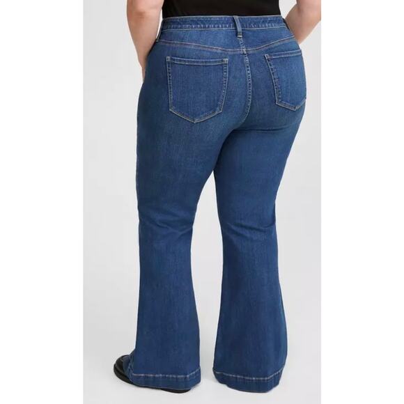 Torrid Sky High A-Line Flare High-Rise Jeans Women’s 20 Short Blue Denim Stretch - Picture 5 of 12